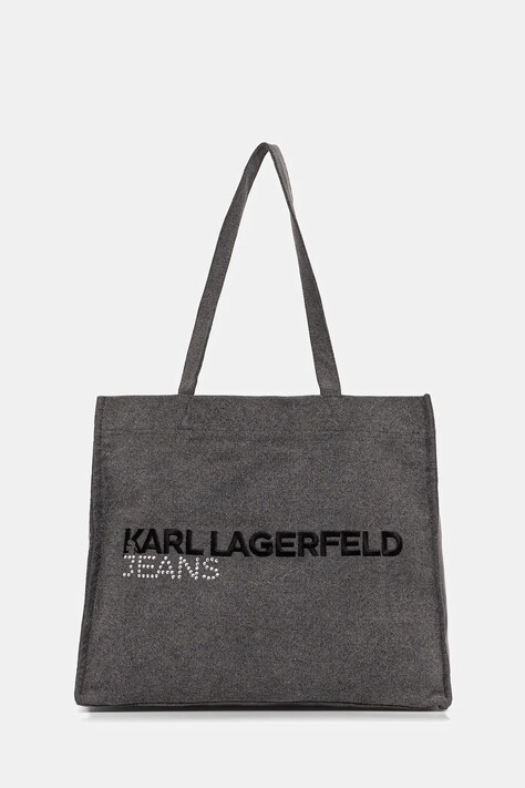 Karl Lagerfeld Jeans torebka jeansowa kolor szary A4W50040