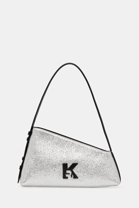 Τσάντα Karl Lagerfeld Jeans χρώμα: ασημί, A4W30155