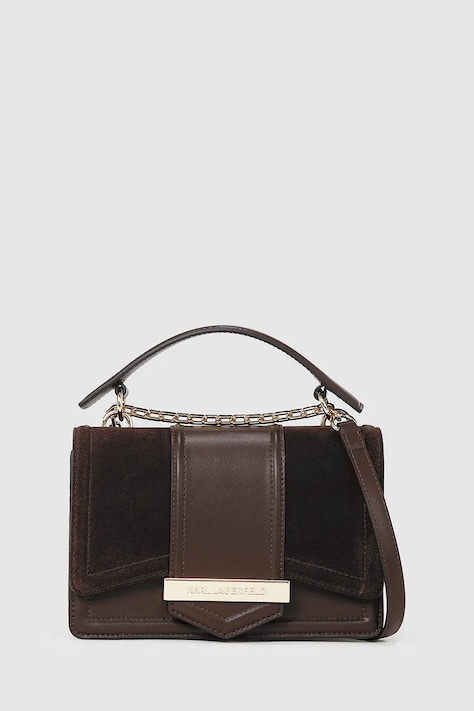 Кожаная сумочка Karl Lagerfeld цвет коричневый A4W30278