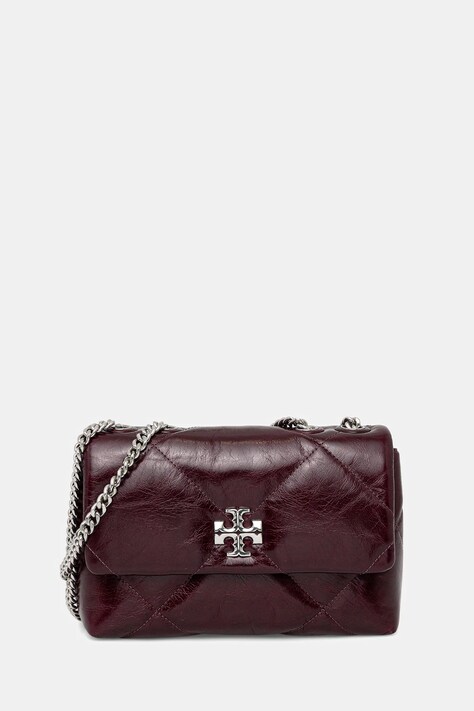 Tory Burch torebka skórzana Kira Diamond kolor fioletowy 169326.500