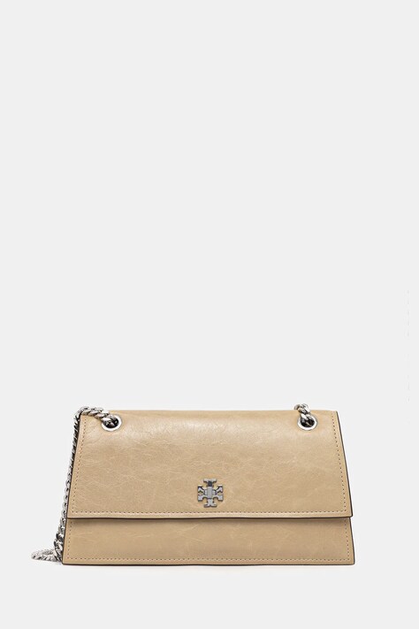 Tory Burch torebka skórzana Kira Turnlock kolor beżowy 169450.200