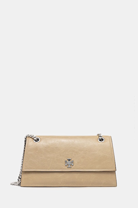Tory Burch geantă de piele Kira Turnlock culoarea bej, 169450.200