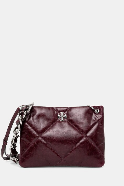 Tory Burch torebka skórzana Kira Diamond Quilt kolor fioletowy 174842.500