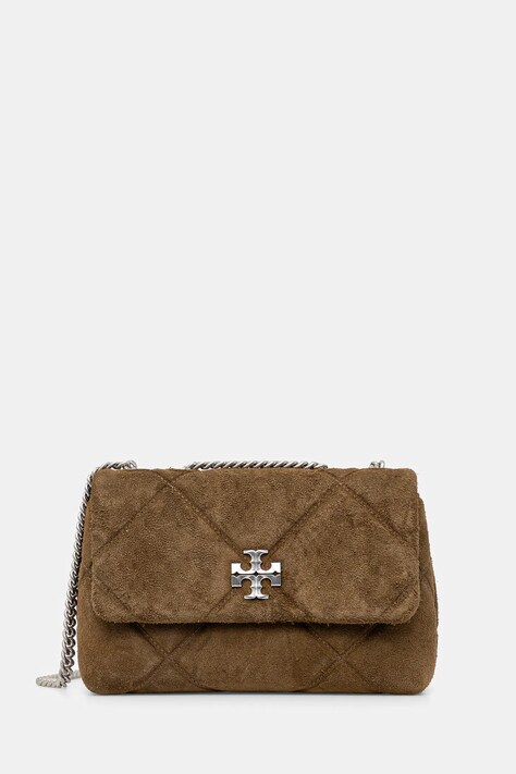 Tory Burch borsa a mano in pelle Kira Diamond Quilt colore verde 169170.300