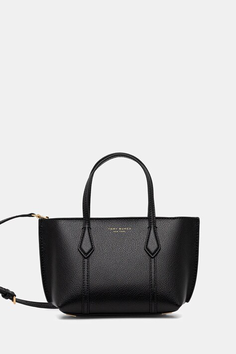 Tory Burch poșetă de piele Perry Mini Tote culoarea negru, 175548.001