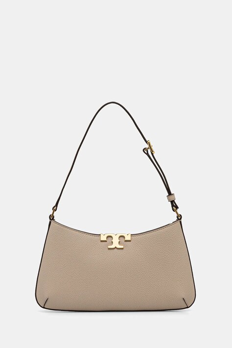 Tory Burch poșetă de piele Eleanor Soft Slim culoarea bej, 174850.250