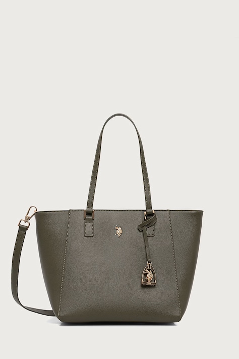 U.S. Polo Assn. Geantă shopper pentru femei cu imitație de piele Jones verde BIUJE8908WVP