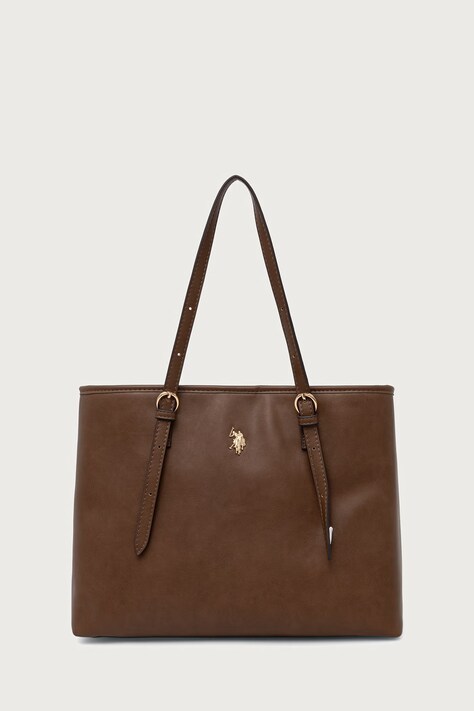 U.S. Polo Assn. Torebka shopper damska z imitacji skóry Blackstone brązowa BIU4B8935WVP