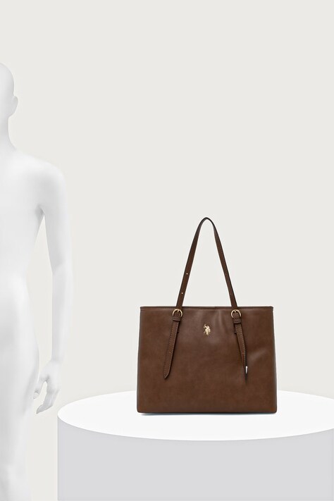 U.S. Polo Assn. Torebka shopper damska z imitacji skóry Blackstone brązowa BIU4B8935WVP