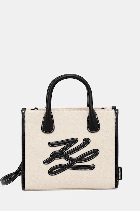 Τσάντα Karl Lagerfeld χρώμα: μπεζ, A4W50026