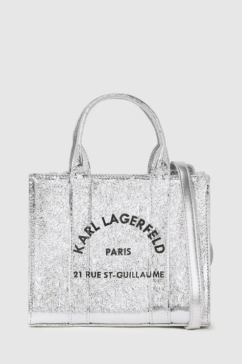 Karl Lagerfeld poșetă culoarea argintiu, A4W50059