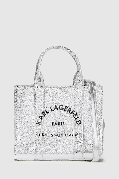 Τσάντα Karl Lagerfeld χρώμα: ασημί, A4W50059