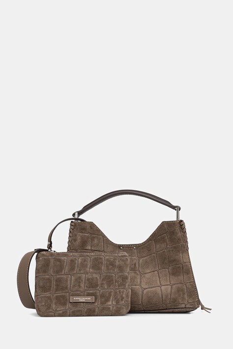 Gianni Chiarini geantă de mână din piele întoarsă AURORA culoarea maro, BS.11845.CM