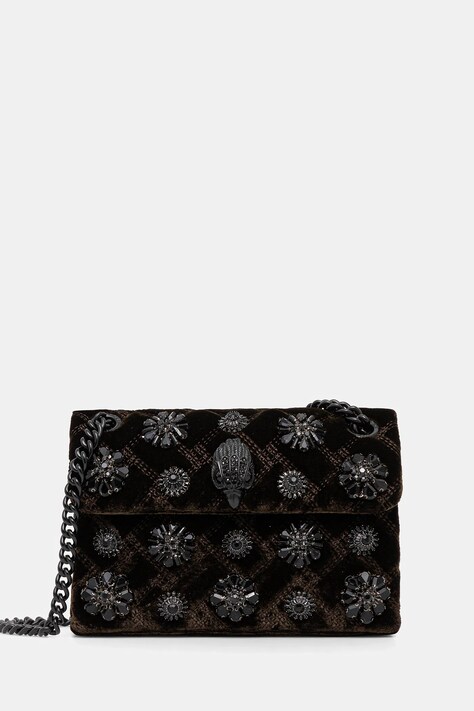 Kurt Geiger London torebka VELVET MINI KENSINGTON kolor brązowy 5018331789