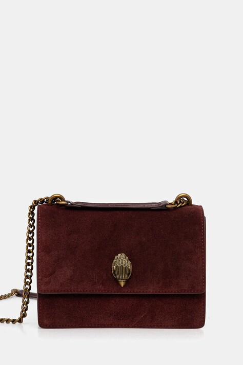 Kurt Geiger London torebka zamszowa SHOREDITCH kolor bordowy 9540454209