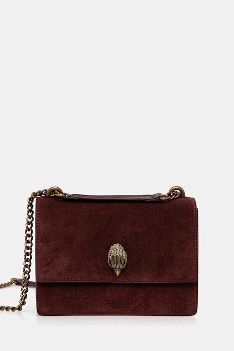 Kurt Geiger London torebka zamszowa SHOREDITCH kolor bordowy 9540454209