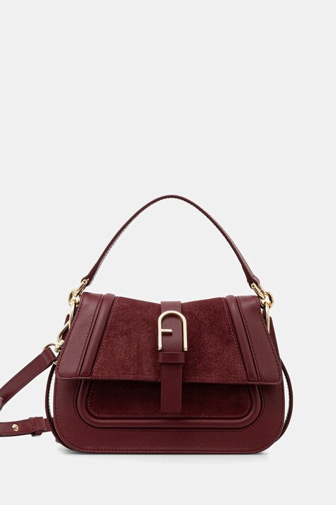 Furla torebka skórzana kolor bordowy WB01884.BX2567.T1R00