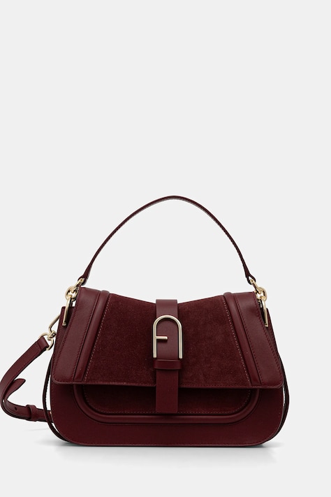 Δερμάτινη τσάντα Furla χρώμα: μπορντό, WB01822.BX2567.T1R00