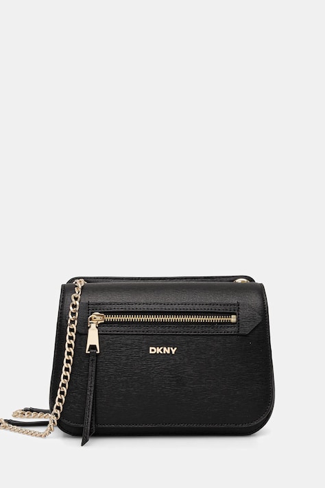 Δερμάτινη τσάντα Dkny BRYANT χρώμα: μαύρο, R5333M02