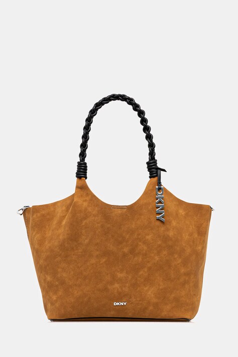 Τσάντα Dkny PAULA χρώμα: καφέ, R53AME48
