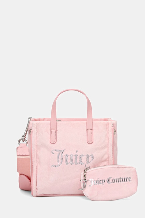 Τσάντα Juicy Couture Iris Velvet χρώμα: ροζ, BIJIR8945WZC