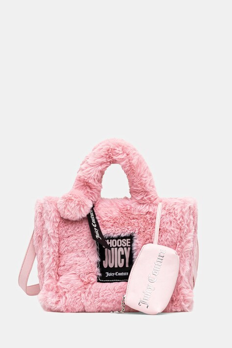 Juicy Couture poșetă Iris Fur culoarea roz, BIJIR8956WZC