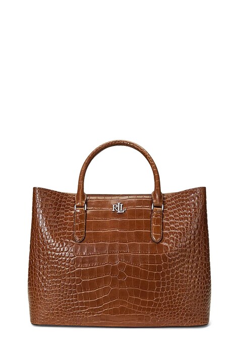 Шкіряна сумочка Lauren Ralph Lauren колір коричневий 431942189