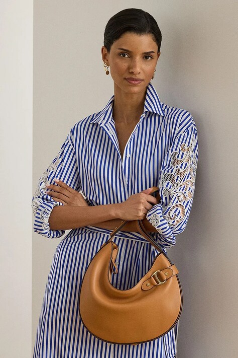 Шкіряна сумочка Lauren Ralph Lauren — AW25-TOD2NU, коричневий — фото 6