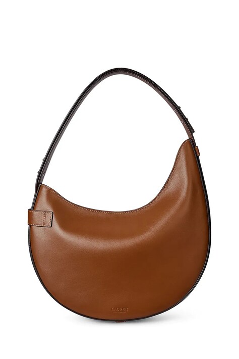 Kožená kabelka Lauren Ralph Lauren hnědá barva, 431980156