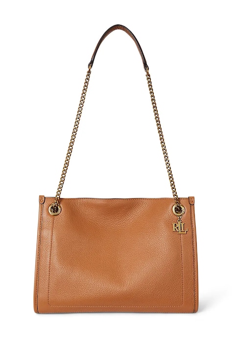 Lauren Ralph Lauren torebka skórzana kolor brązowy 431980173