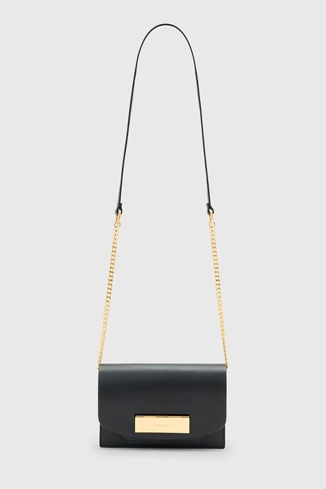 AllSaints torebka skórzana ETTA kolor czarny W339XD