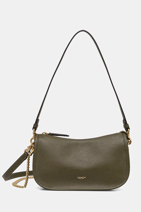Coach torebka skórzana Waverly kolor zielony CCC36