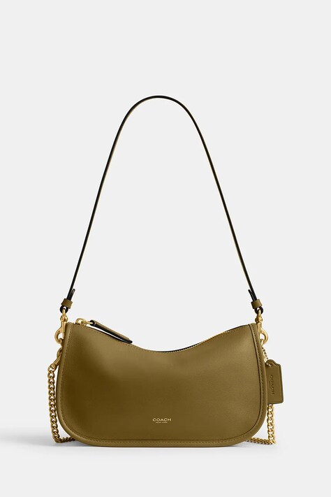 Coach torebka damska skórzana Waverly zielona CCC36