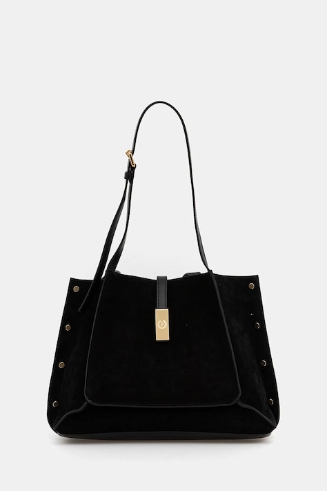 Pollini torebka skórzana kolor czarny PC4416PP0N QI1