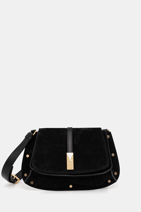 Pollini torebka zamszowa kolor czarny PC4426PP0N QI1