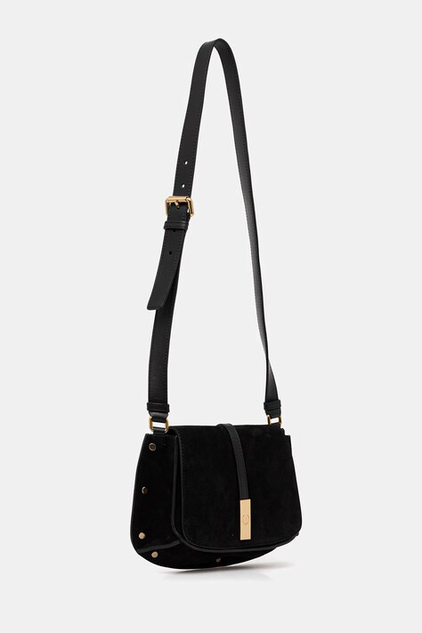 Pollini torebka zamszowa kolor czarny PC4426PP0N QI1