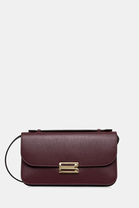 Кожаная сумка Victoria Beckham цвет бордовый B425AAC006932A