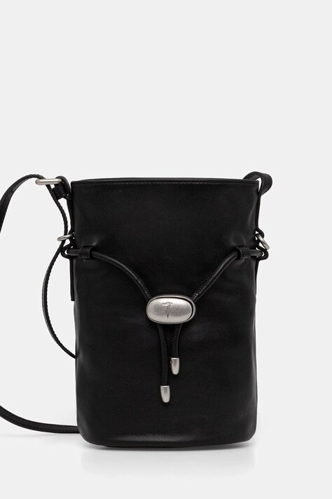Trussardi torebka skórzana kolor czarny Z600E005977N
