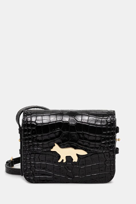 Maison Kitsuné torebka skórzana Edie kolor czarny NW05170LR0045
