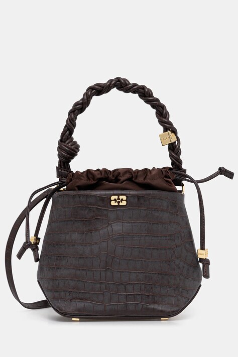 GANNI torebka Bou Bucket Bag kolor brązowy A6697