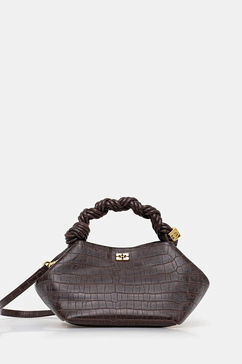 GANNI torebka Bou Bag Small Croco kolor brązowy A7165