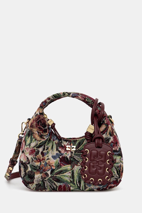 GANNI torebka Hobo Mini Tapestry kolor bordowy A7183
