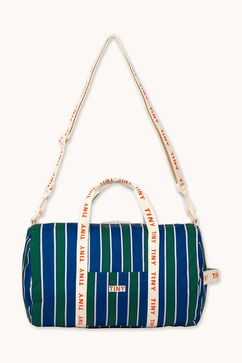 Tinycottons torba dziecięca STRIPES DUFFLE BAG kolor granatowy AW25-542