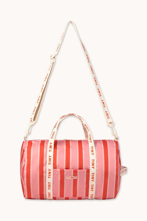 Tinycottons torba dziecięca RETRO STRIPES DUFFLE BAG kolor różowy AW25-546