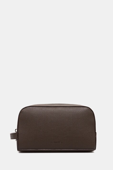 Кожаная косметичка Calvin Klein цвет коричневый LV04D1036G