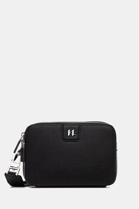 Karl Lagerfeld borsetă de piele K/MONOGRAM culoarea negru, A3M30157