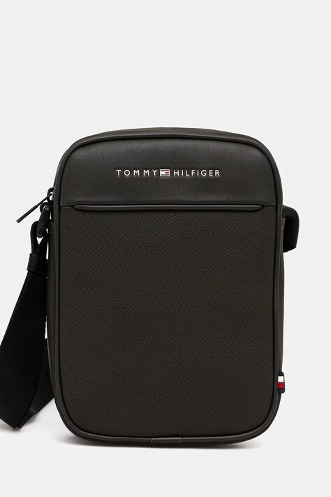 Taštička Tommy Hilfiger zelená barva, AM0AM13624
