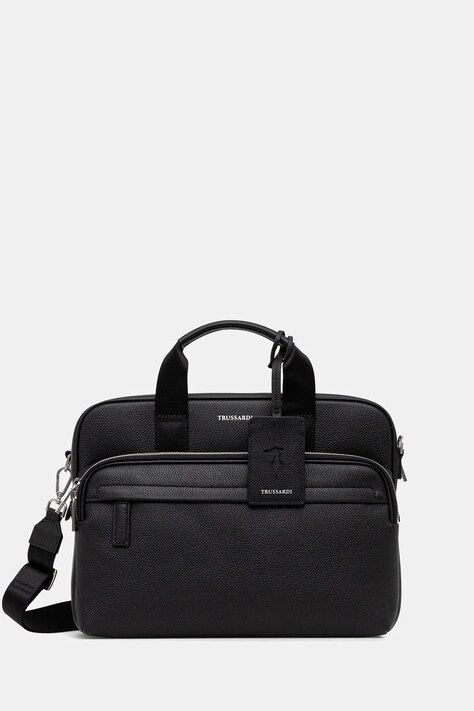 Trussardi torba skórzana kolor czarny Z587E005964N