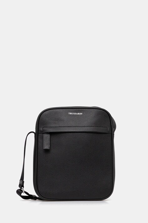 Шкіряна сумка Trussardi колір чорний Z590E005967N