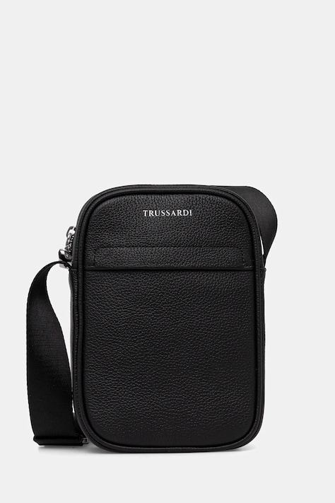 Kožená taška Trussardi čierna farba, Z589E005966N